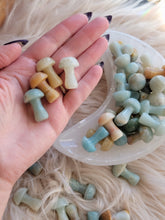 Load image into Gallery viewer, Mini Amazonite Carved Mushrooms