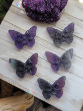 Load image into Gallery viewer, Fluorite Crystal Death Head Skull Butterfly Moth