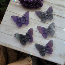 Load image into Gallery viewer, Fluorite Crystal Death Head Skull Butterfly Moth