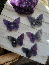 Load image into Gallery viewer, Fluorite Crystal Death Head Skull Butterfly Moth