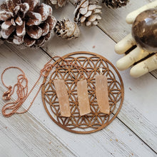 Load image into Gallery viewer, Peach Selenite Pendant Necklace