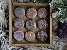 Load image into Gallery viewer, Labradorite Sunset Sun + Moon Carvings