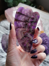 Load image into Gallery viewer, Gua Sha Amethyst Rose Quartz Facial Massage Tool