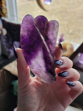 Load image into Gallery viewer, Gua Sha Amethyst Rose Quartz Facial Massage Tool