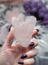 Load image into Gallery viewer, Gua Sha Amethyst Rose Quartz Facial Massage Tool