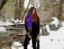 Load image into Gallery viewer, Amethyst Crystal Sacred Geometry Eco Poly Oversized Scarf