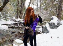 Load image into Gallery viewer, Amethyst Crystal Sacred Geometry Eco Poly Oversized Scarf