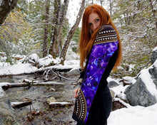 Load image into Gallery viewer, Amethyst Crystal Sacred Geometry Eco Poly Oversized Scarf