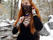 Load image into Gallery viewer, Amethyst Crystal Sacred Geometry Eco Poly Oversized Scarf