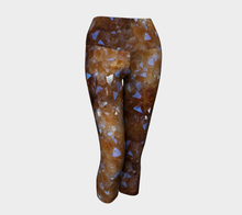 Load image into Gallery viewer, "Capris" Citrine Crystal Fold Over Yoga Leggings
