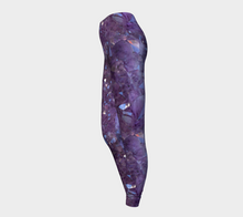 Load image into Gallery viewer, Purple Amethyst Eco Poly Crystal Statement Leggings