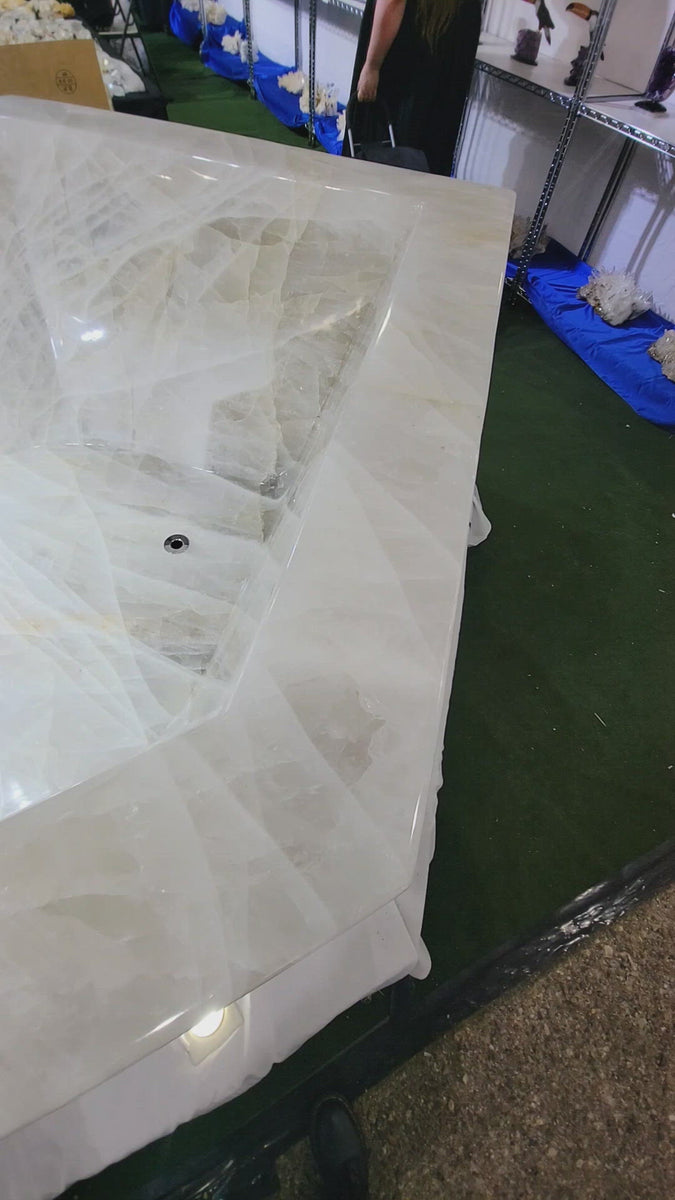 Brazilian Quartz Crystal Bathtub with Drain Mineral Mystic