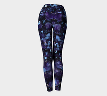 Load image into Gallery viewer, Dark Purple Amethyst Crystal Fold Over Yoga Leggings