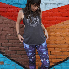 Load image into Gallery viewer, "Capris" Dark Purple Amethyst Fold Over Yoga Leggings