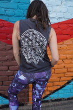 Load image into Gallery viewer, Dark Purple Amethyst Crystal Fold Over Yoga Leggings