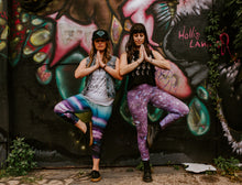 Load image into Gallery viewer, Purple Amethyst Eco Poly Crystal Statement Leggings