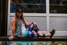 Load image into Gallery viewer, "Capris" Dark Purple Amethyst Fold Over Yoga Leggings