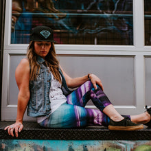 Load image into Gallery viewer, Rainbow Fluorite Eco Poly Crystal Statement Leggings