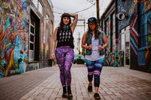 Load image into Gallery viewer, "Capri" Rainbow Fluorite Eco Poly Crystal Statement Leggings