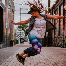 Load image into Gallery viewer, "Capri" Rainbow Fluorite Eco Poly Crystal Statement Leggings