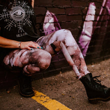 Load image into Gallery viewer, Pink Amethyst Eco Poly Crystal Statement Leggings