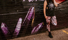 Load image into Gallery viewer, Pink Amethyst Eco Poly Crystal Statement Leggings