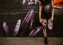 Load image into Gallery viewer, Pink Amethyst Eco Poly Crystal Statement Leggings