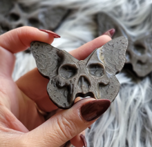 Load image into Gallery viewer, Natural Sheen Obsidian Gemstone Death Head Moth