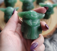 Load image into Gallery viewer, Aventurine Carved Crystal Yoda Figure