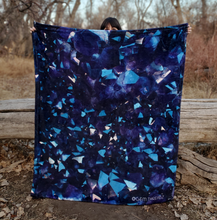 Load image into Gallery viewer, Amethyst Rainbow Fluorite Reversible Crystal Fleece Blanket