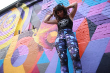 Load image into Gallery viewer, "Capris" Dark Purple Amethyst Fold Over Yoga Leggings