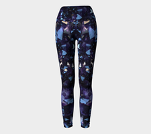 Load image into Gallery viewer, Dark Purple Amethyst Crystal Fold Over Yoga Leggings