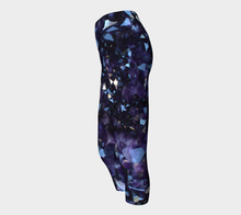 Load image into Gallery viewer, "Capris" Dark Purple Amethyst Fold Over Yoga Leggings