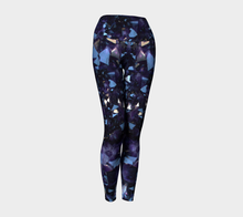 Load image into Gallery viewer, Dark Purple Amethyst Crystal Fold Over Yoga Leggings