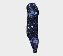 Load image into Gallery viewer, Dark Purple Amethyst Crystal Fold Over Yoga Leggings