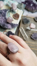 Load image into Gallery viewer, Electroformed Pure Copper Rustic Rose Quartz Crystal Statement Ring