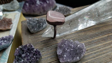 Load image into Gallery viewer, Electroformed Pure Copper Rustic Rose Quartz Crystal Statement Ring