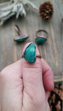 Load image into Gallery viewer, Pure Copper Amazonite Electroformed Gemstone Statement Rings