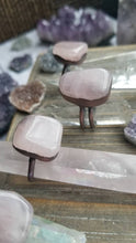 Load image into Gallery viewer, Electroformed Pure Copper Rustic Rose Quartz Crystal Statement Ring