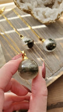 Load image into Gallery viewer, Natural Gemstone Lodolite Chlorite Spherical Crystal Poison Bottle Hollow Necklace