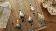 Load image into Gallery viewer, Natural Gemstone Lodolite Chlorite Spherical Crystal Poison Bottle Hollow Necklace