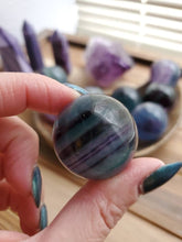 Load image into Gallery viewer, Natural Rainbow Fluorite Crystal Gemstone Spheres