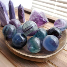 Load image into Gallery viewer, Natural Rainbow Fluorite Crystal Gemstone Spheres