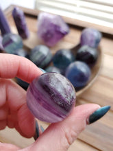 Load image into Gallery viewer, Natural Rainbow Fluorite Crystal Gemstone Spheres