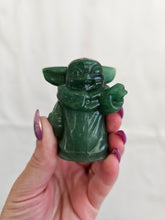Load image into Gallery viewer, Aventurine Carved Crystal Yoda Figure
