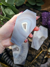Load image into Gallery viewer, Brazilian Agate Crystal Crescent Druzy Coffins
