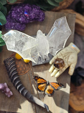 Load image into Gallery viewer, Clear Quartz Bat on a Stand
