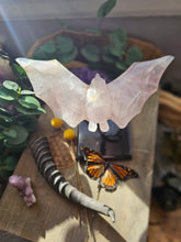 Load image into Gallery viewer, Rose Quartz Bat on a Stand
