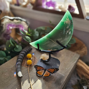 XL Aventurine Crescent Moon on a Stand