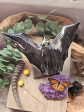 Load image into Gallery viewer, Nocturnal Rainbow Obsidian Bats on a Stand
